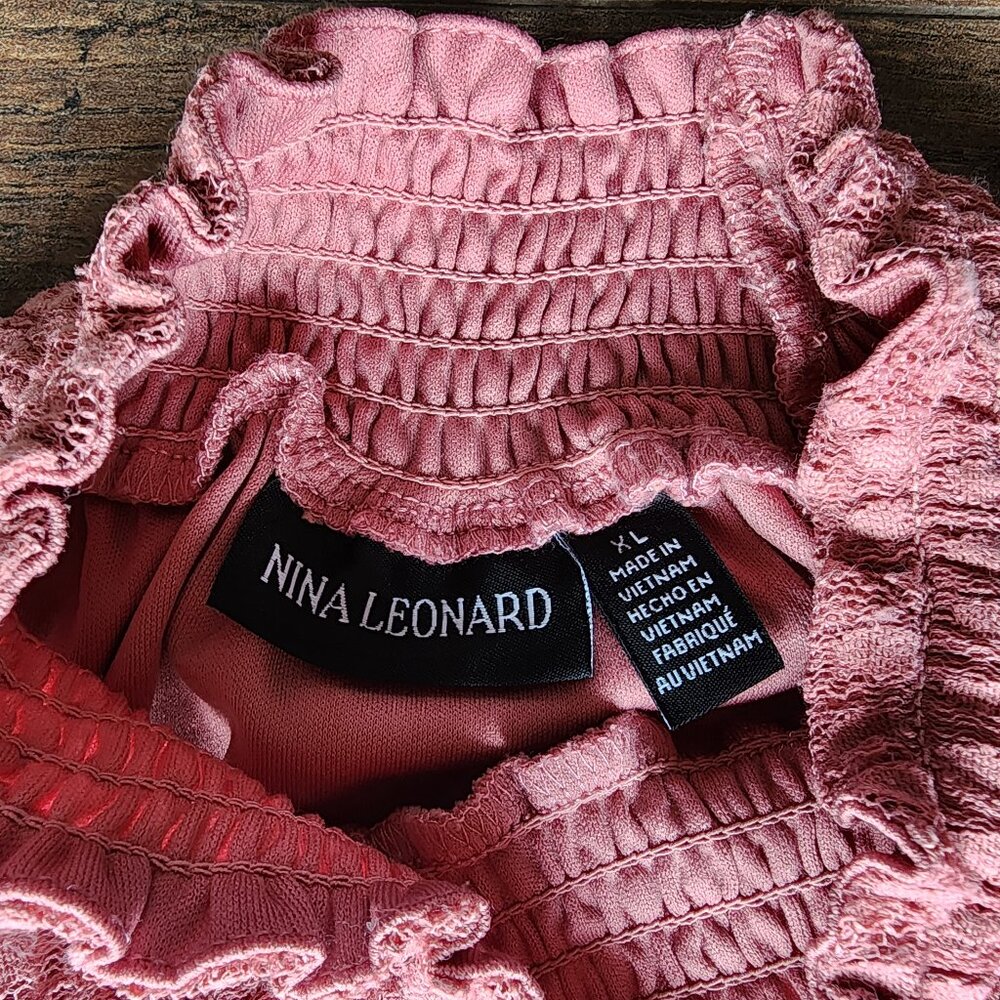 Nina Leonard Mauve Mock Neck Shift Dress Size XL - Picture 6 of 6